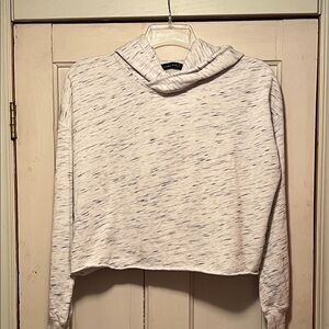 Abercrombie & Fitch Cream Textured Cropped Hoodie
